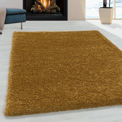 Tapijtenloods Monaco Soft Shaggy Hoogpolig Vloerkleed Goud- 300x400 CM