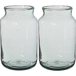 Mica Decorations Vaas - 2x - cilinder - glas - 18 x 30 cm - Vazen