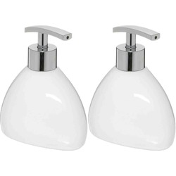 5Five Zeeppompje - 2x - keramiek - wit - 300 ml - zeepdispenser - Zeeppompjes