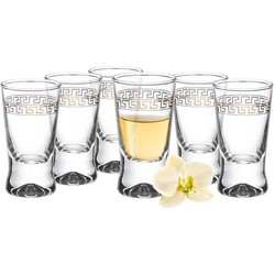 Glasmark Shotglaasjes - 6x - gold collection - 25 ml - glas - borrelglazen - Shotglazen