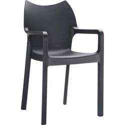 Design terrasstoel VIVA 57x53x84 cm Zwart