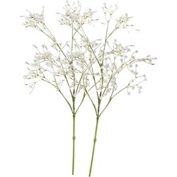 2 x Kunstbloemen steelbloem wit gipskruid 65 cm - Kunstbloemen