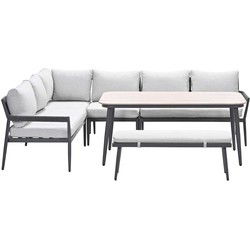 Garden Impressions Tineo lounge dining set 6-delig - donker grijs