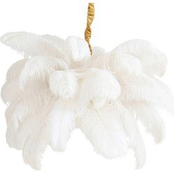 Light & Living - hanglamp - Feather - wit - metaal - design lamp - E14 - 2945626