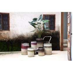 PTMD Bloempot Alicen - 39x39x55 cm - Keramiek - Geel