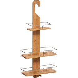 Decopatent® Doucherek voor over Douchekop - 3 Laags Legplanken - Doucherekje Hangend douchestang - Bamboe hout - Douchemandje