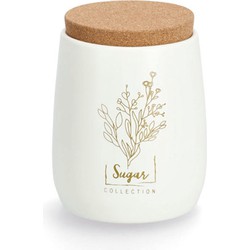 Zeller Suiker bewaarblik/bus - metaal/kurk - creme/goud - 750 ml - Voorraadblikken