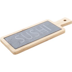 Leisteen/bamboe serveerplank sushi 23 x 9 cm - Serveerplanken