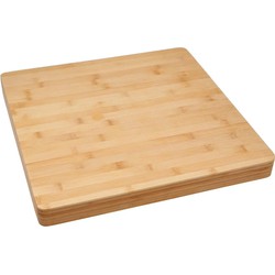 Grote snijplank/serveerplank vierkant 37 x 3,5 cm van bamboe hout - Snijplanken