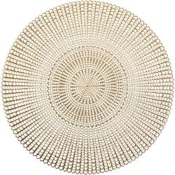 Zeller Placemat - 4x - rond - goudkleurig - met gaatjes - 41 cm - Placemats