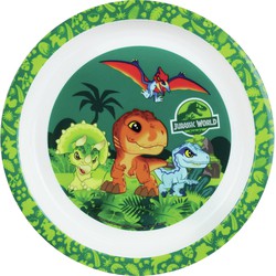 Kunststof ontbijtbordje plat Jurassic World dinosaurus 22 cm - Kinderservies