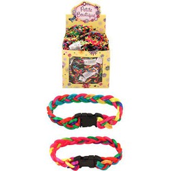 144 Stuks - Uitdeelcadeautjes - Neon Gekleurde Kinder Armbanden - In Traktatiebox - Gevlochten Armband - Traktatie voor kinderen