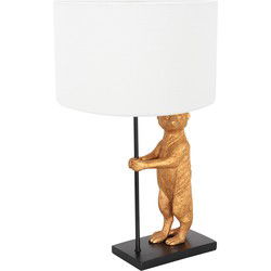 Anne Lighting - tafellamp - Animaux - zwart - linnen metaal - Ø 30cm - E27 - 8225ZW