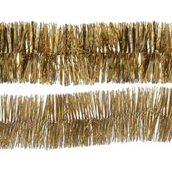 Decoris folie kerstslingers 2x stuks - goud - kunststof - 270 cm - Kerstslingers