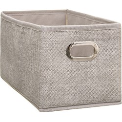 Opbergmand/kastmand 7 liter beige linnen 31 x 15 x 15 cm - Opbergmanden