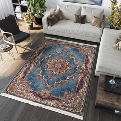 Isfahan Oosters Vloerkleed Nain - Laagpolig - Klassiek Vintage Tapijt - Blauw / Multi- 160x230 CM