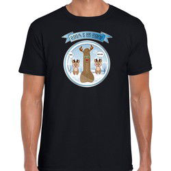 Bellatio Decorations fout Kerst t-shirt heren - Rudolf - zwart - piemel/penis XL - kerst t-shirts