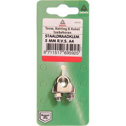 Staaldr.klem rvs 3mm 2st
