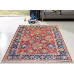 Hana Vintage Indoor & Outdoor Rood / Blauw vloerkleed - Wasbaar - 200 X 290 CM