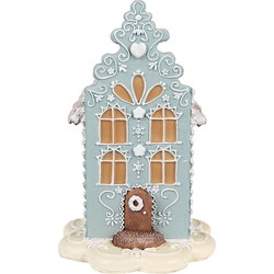 Clayre & Eef Peperkoekhuis 20 cm Blauw Kunststof Kerstdecoratie