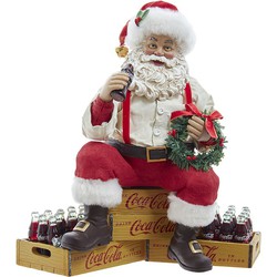 Kerstman coca-cola op krat l22cm