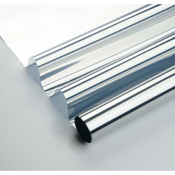3x rollen raamfolie zonwerend semi transparant/zilver 90 cm x 2 meter statisch - Raamstickers