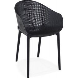 Geperforeerde terrasstoel LUCKY 60x54x81 cm Zwart