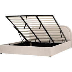Beliani QUILLIEN - Tweepersoonsbed-Beige-Polyester