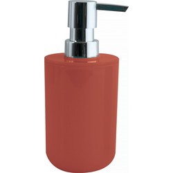 MSV Zeeppompje/dispenser Porto - PS kunststof - terracotta/zilver - 7 x 16 cm - 260 ml - Zeeppompjes