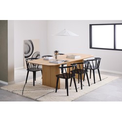 Eetkamerstoel Zwart - Zithoogte 45cm - 51,5x51x75cm - Ite - Set van 2