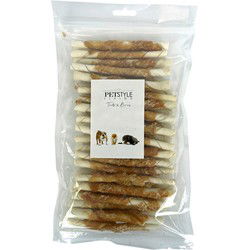 PETSTYLE LIVING GEDRAAIDE STICK MET KIP 12,5 CM 30 ST