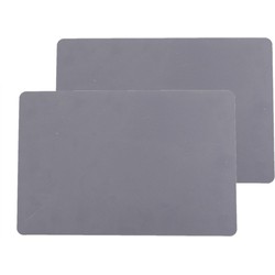 Set van 12x stuks placemats PU-leer/ leer look grijs 45 x 30 cm - Placemats