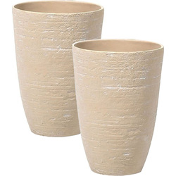 Beliani CAMIA - Plantenbak voor buiten-Beige-Klei-vezelmengsel
