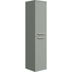 Badplaats Badkamerkast Saturnus 35 x 35 x 130 cm - Mat Groen - Hangende Kolomkast met Twee Deuren