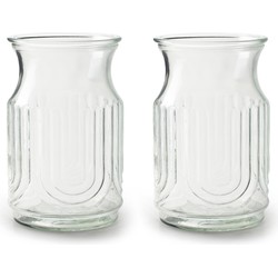 2x Stuks Bloemenvazen - helder/transparant glas - H20 x D12.5 cm - Vazen