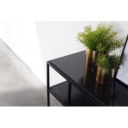 Sidetable Zwart - Marmer&Metaal - 100x38x80cm - Aurelia - Giga Meubel