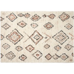 Berber Vloerkleed Hoogpolig Wit- Ikat - Interieur05 - Polypropyleen - 120 x 170 cm - (S)