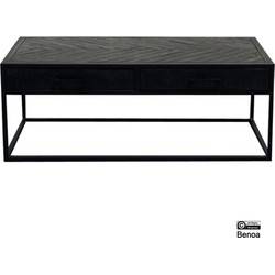 Benoa Jax 2 Drawer Coffee Table Black 120 cm