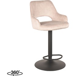 LABEL51 Barkruk Fer - Naturel - Velours - Zithoogte 64-84