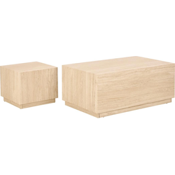 Salontafel Travertinlook - Set van 2 - 100x60x42cm - Lima