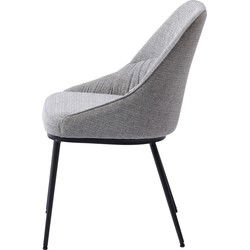 Eetkamerstoel Meridian Mid Grijs Tweed - Giga Living - Set van 2