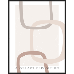 Any Image Print 'Abstract Exposition' - Schilderij - Wanddecoratie - Inclusief beukenhouten lijst - Poster - 73x93cm - Zwarte lijst met Passe Partout