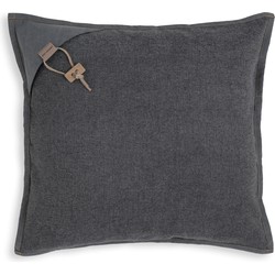 Knit Factory Hope Sierkussen - Antraciet - 50x50 cm - Inclusief kussenvulling