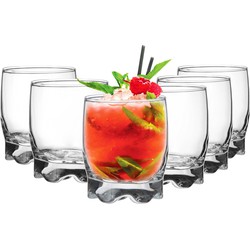 Glasmark Drinkglazen/waterglazen Tumblers Paris - transparant glas - 6x stuks - 250 ml - Drinkglazen