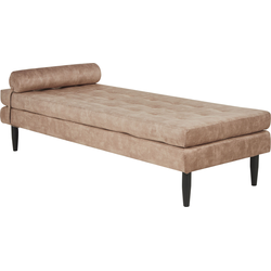 USSEL - Chaise longue - Taupe - Fluweel