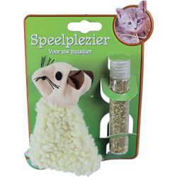 Boon kattenspeelgoed schaap plus catnip vulbaar 12 cm