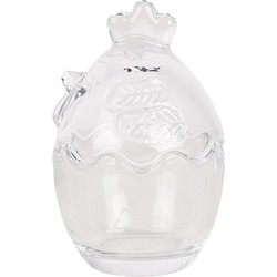 Clayre & Eef Glazen potje Kip Ø 6x9 cm Transparant Glas