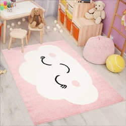 Playful Pals Kids Kinderkamer Roze vloerkleed - Wolk - 120 X 160 CM