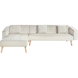 Beliani VADSO - Hoekbank-Beige-Fluweel