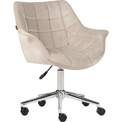 Beliani LABELLE - Bureaustoel-Beige-Fluweel